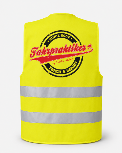 Fahrpraktiker Warnweste – Hi-Vis Safety Vest mit großem Logo-Print